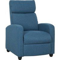 HOMCOM 135 Push Back Recliner Armchair, with Footrest - Blue