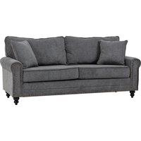 HOMCOM 2 Seater Sofas for Living Room, Fabric Sofa with Nailhead Trim, Loveseat with Cushions and Throw Pillows, Grey