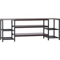 HOMCOM Industrial Media Unit: Sturdy TV Stand for 65 Screens, Living Space Storage with Shelving, Rustic Brown & Grey Aosom UK