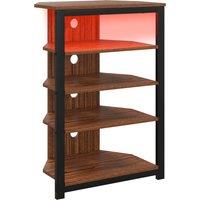 HOMCOM 4-Tier Corner TV Stand with Storage, LED Lights, Cable Management, Small TV Unit Entertainment Centre for TVs up to 29", for Living Room, Bedroom