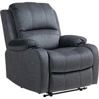 HOMCOM Microfibre Manual Reclining Armchair, with Footrest - Black