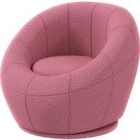 HOMCOM Modern Accent Chair, Swivel Upholstered Armchair for Living Room, Bedroom, Home Office, Pink