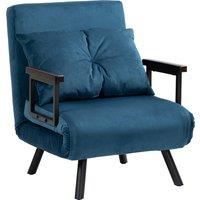 HOMCOM Click Clack Chair Bed, Convertible Single Chair Couch with 2 Cushions, for Living Room, Bedroom, Navy Blue Aosom UK