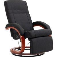 HOMCOM 135 Manual Reclining Swivel Chair, with Footrest - Black
