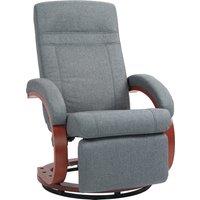 HOMCOM 135 Manual Reclining Swivel Chair, with Footrest - Grey