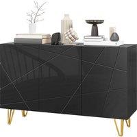 HOMCOM Modern Luxe High Gloss Sideboard, with Hairpin Legs - White Aosom UK