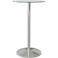 HOMCOM High Top Bar Table, Round Kitchen Table with Tempered Glass Top and Steel Base, Bistro Table for 2 People, Clear Aosom UK