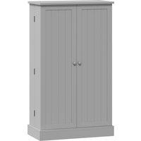 HOMCOM Kitchen Cupboard, Freestanding Multi-Storage Kitchen Pantry Cabinet with Adjustable Shelves, Grey