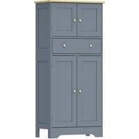 HOMCOM Kitchen Cupboard, Modern Freestanding Kitchen Storage Cabinet with Doors and Shelves, Grey Blue