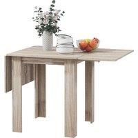 HOMCOM Folding Kitchen Table, Extendable Kitchen Table for Small Space, Drop Leaf Dining Table for 2-4 People, Oak Aosom UK