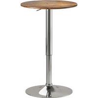 HOMCOM Round Bar Table, 360 Degree Swivel Counter Pub Table with Adjustable Height, for Kitchen, Cafe, Rustic Brown