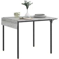 HOMCOM Folding Kitchen Table for 2-4 People, Drop Leaf Dining Table, Extendable Kitchen Table for Small Space, Grey Aosom UK