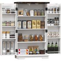 HOMCOM Multi-Storage Farmhouse Style Cabinet - White