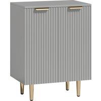 HOMCOM Sideboard Buffet Cabinet, Modern Kitchen Storage Cabinet with Adjustable Shelf and Metal Legs, Grey