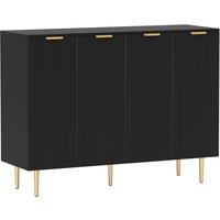 HOMCOM Sideboard Buffet Cabinet, Modern Kitchen Storage Cabinet with 4 Doors and Adjustable Shelves Black