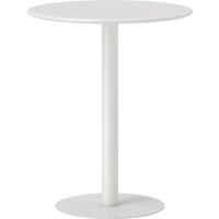HOMCOM Dining Table, Round Kitchen Table with Steel Base for Living Room, Dining Room, 60 x 60 x 72cm, White