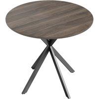 HOMCOM 80cm Industrial Round Dining Table - Brown