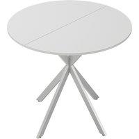 HOMCOM 80cm Industrial Round Dining Table - White