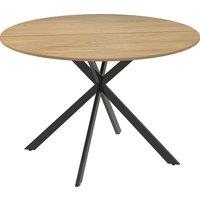 HOMCOM Dining Table for 4, 120 cm Industrial Kitchen Table with Wood Effect Tabletop and Steel Legs, Oak