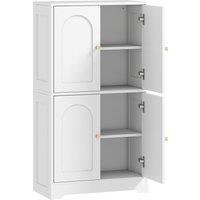 HOMCOM 4-Door Kitchen Storage Cabinet with Adjustable Shelves - White
