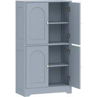 HOMCOM 4-Door Kitchen Storage Cabinet with Adjustable Shelves - Grey