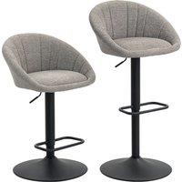 HOMCOM Set of Two Relaxed Tub Bar Stools - Grey