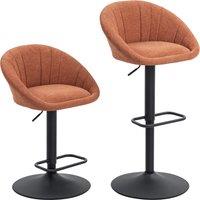 HOMCOM Set of Two Relaxed Tub Bar Stools - Orange