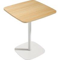 HOMCOM Small Dining Table, 60 cm Square Kitchen Table with Wood-veneer Top and Steel Base - Natural Wood Finish