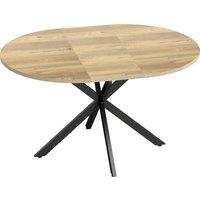 HOMCOM Extendable Dining Table for 4-6, Industrial Kitchen Dinner Table with Butterfly Leaf and X-Shape Base, Natural Wood