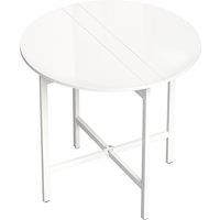 HOMCOM Collapsible Drop Leaf Table, Folding Dining Table for Small Spaces, Extendable Kitchen Table with Steel Frame, White
