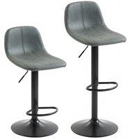 HOMCOM Bar Stools Set of 2, Modern Swivel Barstools with Footrest for Kitchen Island and Dining Room, Green