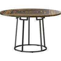 HOMCOM Dining Table Space Saving Kitchen Table Spliced Tabletop Conical Metal Base 120 cm Round Rustic Brown
