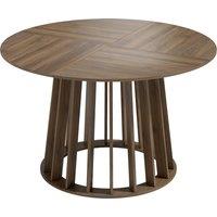 HOMCOM Dining Table for 4-6 People Modern Kitchen Table with Slatted Base 120 cm Round Light Walnut