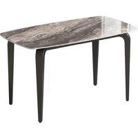 HOMCOM Dining Table for 4, Modern Kitchen Table with Sintered Stone Tabletop, Metal Legs, Brown