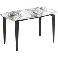 HOMCOM Dining Table for 4, Modern Kitchen Table with Sintered Stone Tabletop, Metal Legs, White