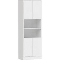HOMCOM 170 cm Kitchen Pantry Cabinet, Freestanding Storage Cabinet with Soft-Close Hinges, White Wood Effect