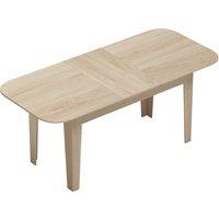 HOMCOM Extendable Oval Dining Table for 4-6, Modern Expandable Kitchen Table, Round Edges, Oak