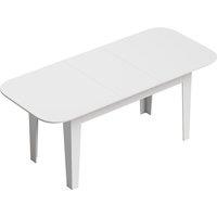 HOMCOM Extendable Oval Dining Table for 4-6, Modern Expandable Kitchen Table, Round Edges, White