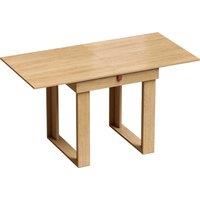 HOMCOM Folding Dining Table Under-Table Storage Extendable Kitchen Table Steel Rail Oak Effect
