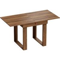 HOMCOM Folding Dining Table Under-Table Storage Extendable Kitchen Table Steel Rail Grey Wood Effect