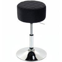 HOMCOM Bar Stool Adjustable Swivel Chair Velvet-feel seat 1 Piece, Black