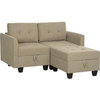 HOMCOM 'L' Shape Modular Storage Sofa - Light Brown Aosom UK