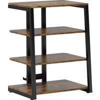HOMCOM HiFi Stand, with Four Storage Shelves - Rustic Brown