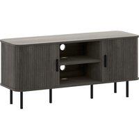 HOMCOM TV Stand Cabinet for TVs up to 55 Inches, TV Unit with Storage Shelves and Cupboard for Living Room, Grey