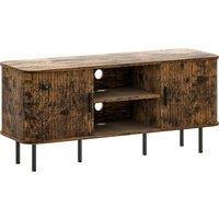HOMCOM TV Stand Cabinet for TVs up to 55 Inches, TV Unit with Storage Shelves and Cupboard for Living Room, Rustic Brown