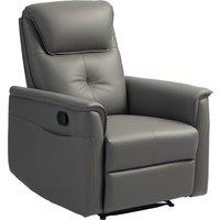 HOMCOM Recliner Armchair with Thick Padded Spring Cushion, Microfibre Manual Reclining Chair with Adjustable Leg Rest, Side Pockets for Living Room, Bedroom, Light Grey