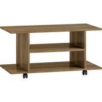 HOMCOM Modern TV Cabinet Stand Storage Shelves Table Mobile Bedroom Furniture Bookshelf Bookcase Walnut