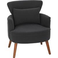 HOMCOM Corduroy Retro Accent Chair - Black