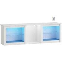 HOMCOM 70" TV Stand, with LED Lights and Storage - White