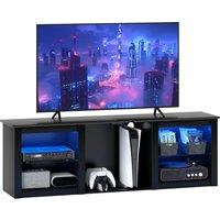 HOMCOM 65" TV Stand, with LED Lights and Storage - Black